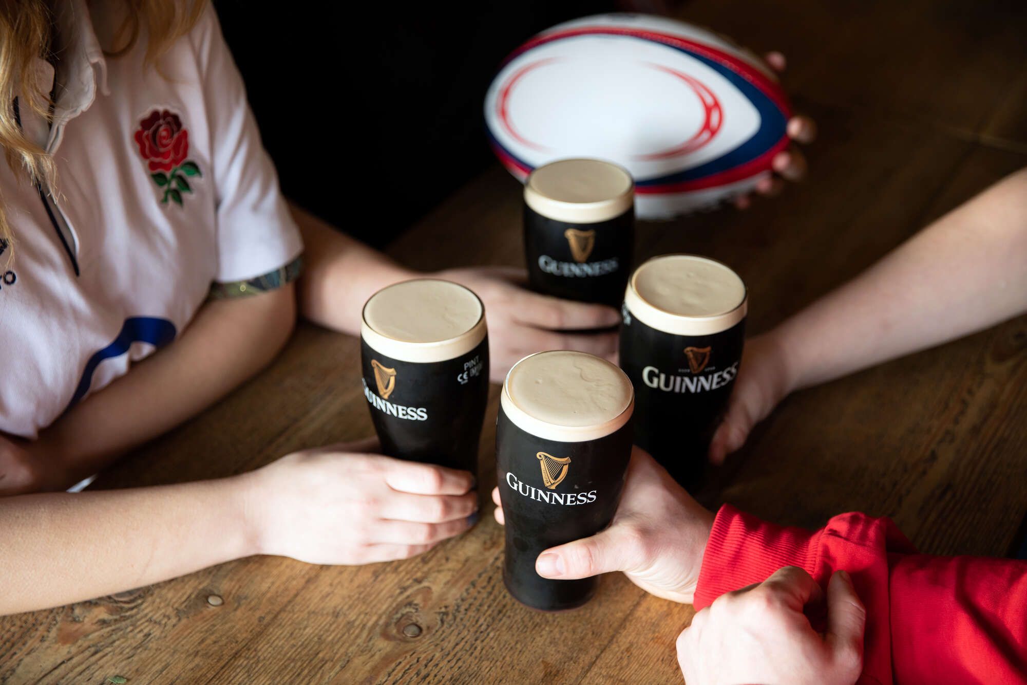 Drinking Guinness Watching the Rugby King Street, Bristol