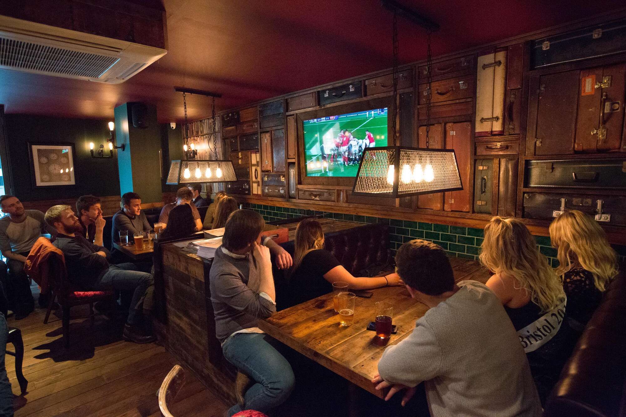 Watching Rugby at King Street Brew hosue, Bristol